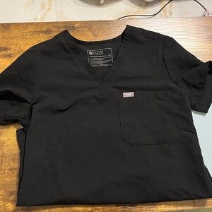 Figs Catarina One Pocket Scrub Top Black XS